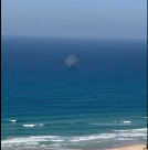 شاهد سقوط صاروخ امام شاطئ بحر بات يام جنوب يافا